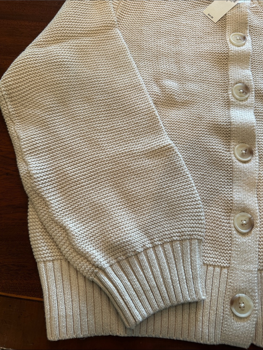 Old Navy Women's Cream Button-Up Textured Cardigan - Picture 3 of 12